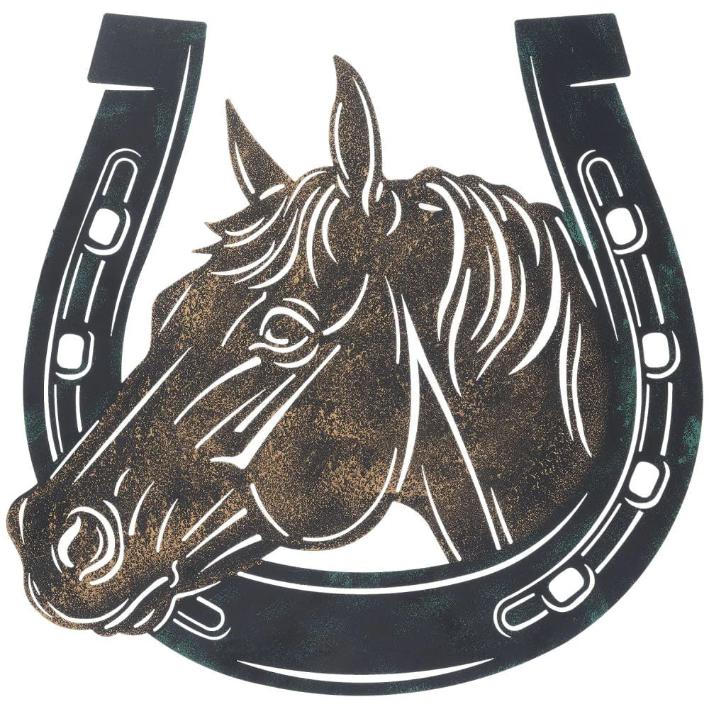 Horsehead and Horseshoe Wall Hanging - Pet's Shop