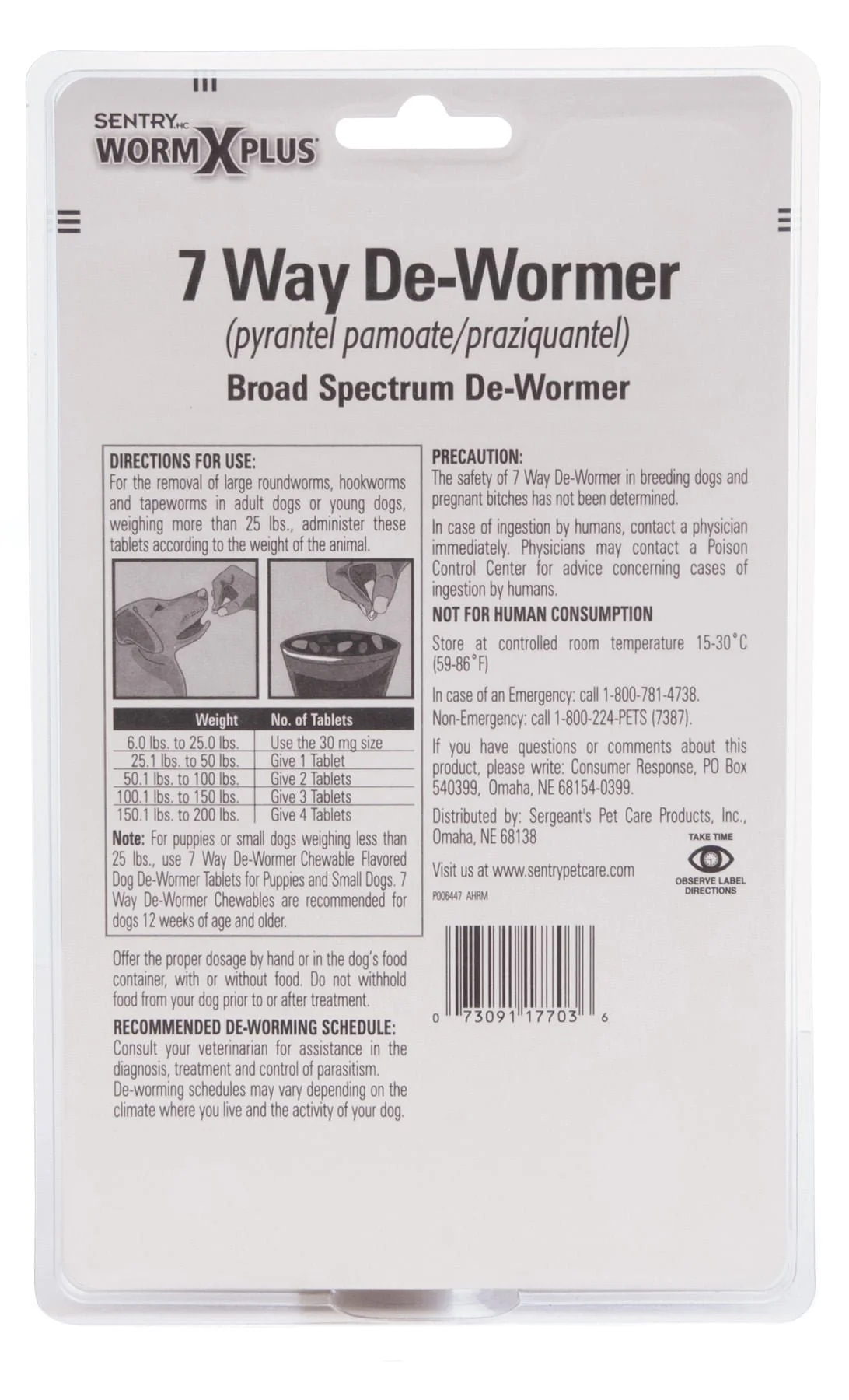 Sentry HC WormX Plus 7-Way Dog Dewormer - Pet's Shop