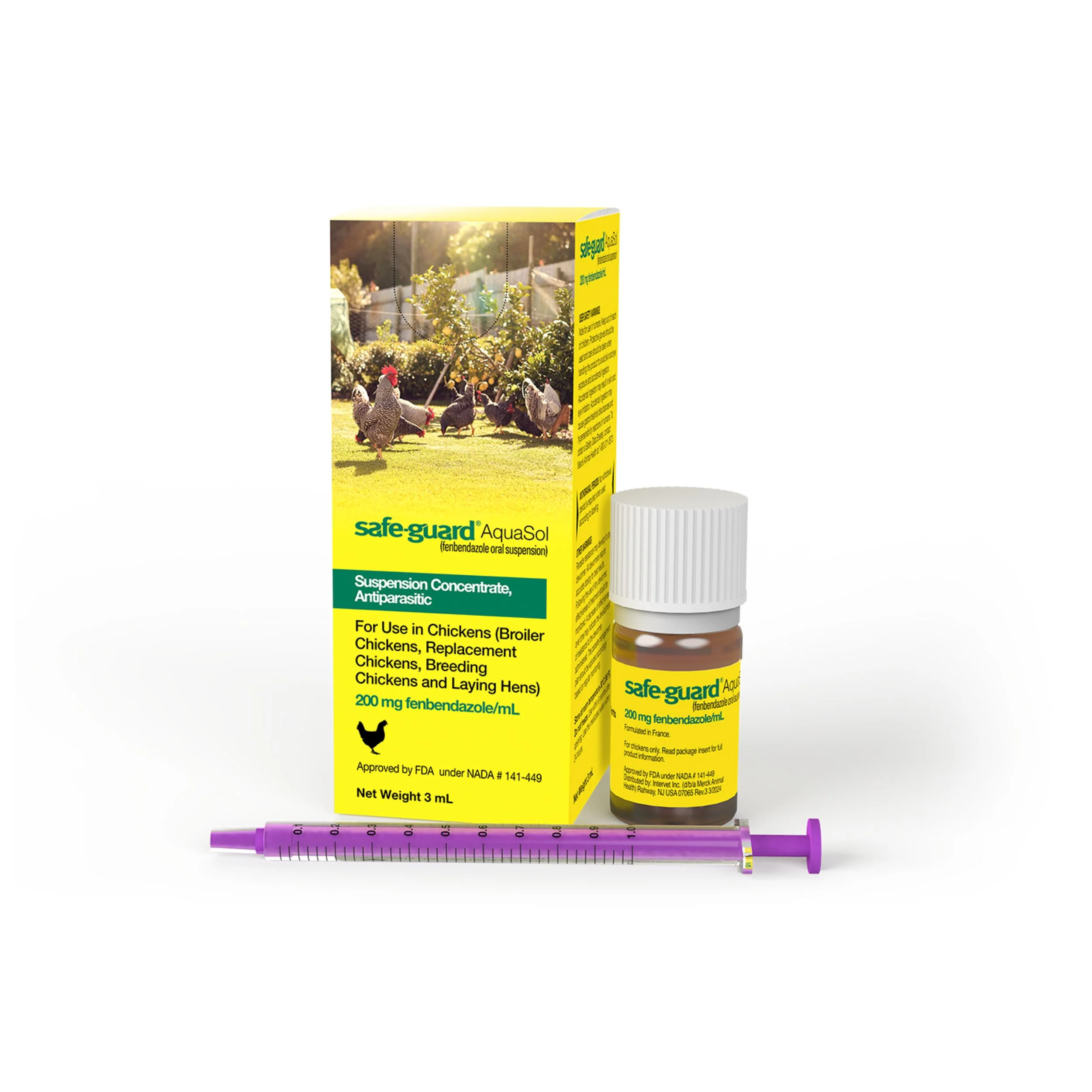 Safe-Guard AquaSol Dewormer for Backyard Chickens, 3ml - Pet's Shop
