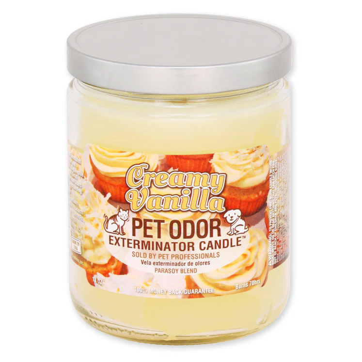 Pet Odor Exterminator Candle, Creamy Vanilla, 13 oz - Pet's Shop