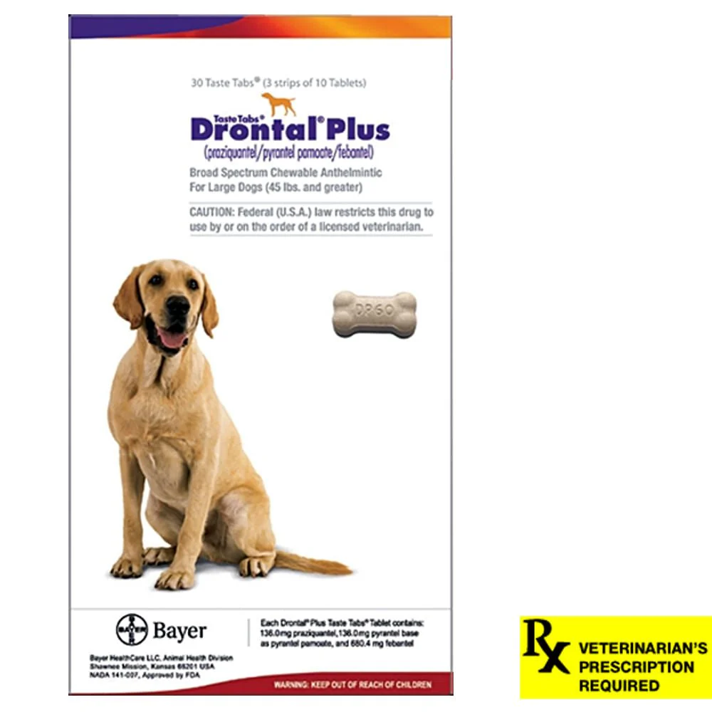Rx Drontal Plus Taste Tablets Chewable Anthelmintic for Puppies & Small Dogs - Pet's Shop