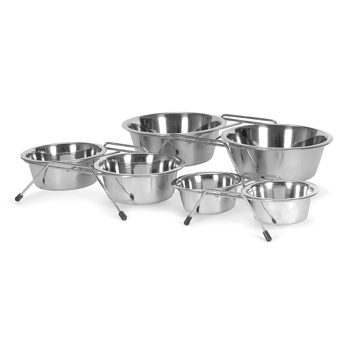 Low Profile Stainless Steel Double Diner Pet Bowls - Pet's Shop