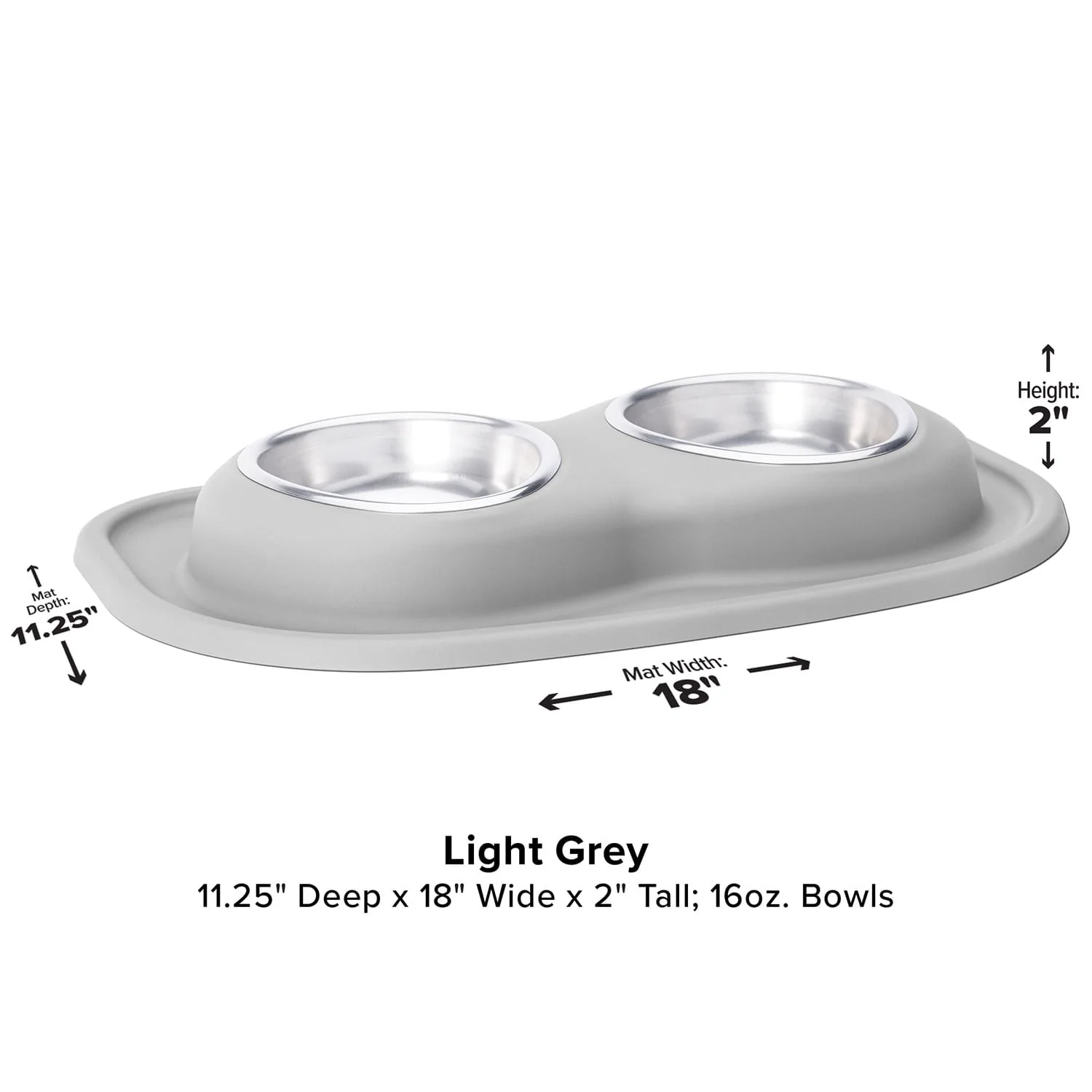 WeatherTech Double Low Pet Feeding System, Stainless Steel - Pet's Shop