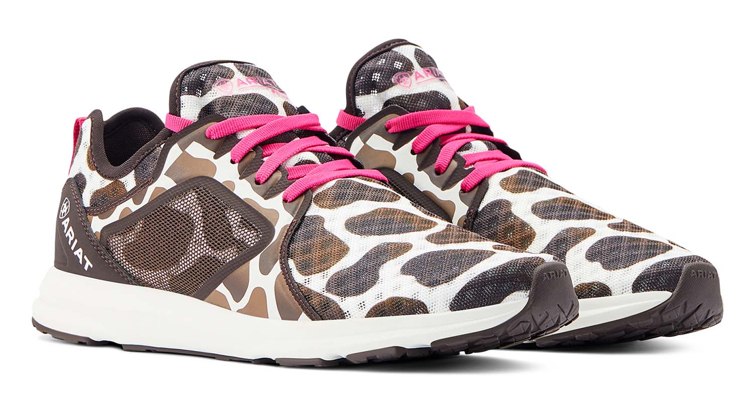 Ariat Women's Fuse Tennis Shoes, Cow Print - Pet's Shop