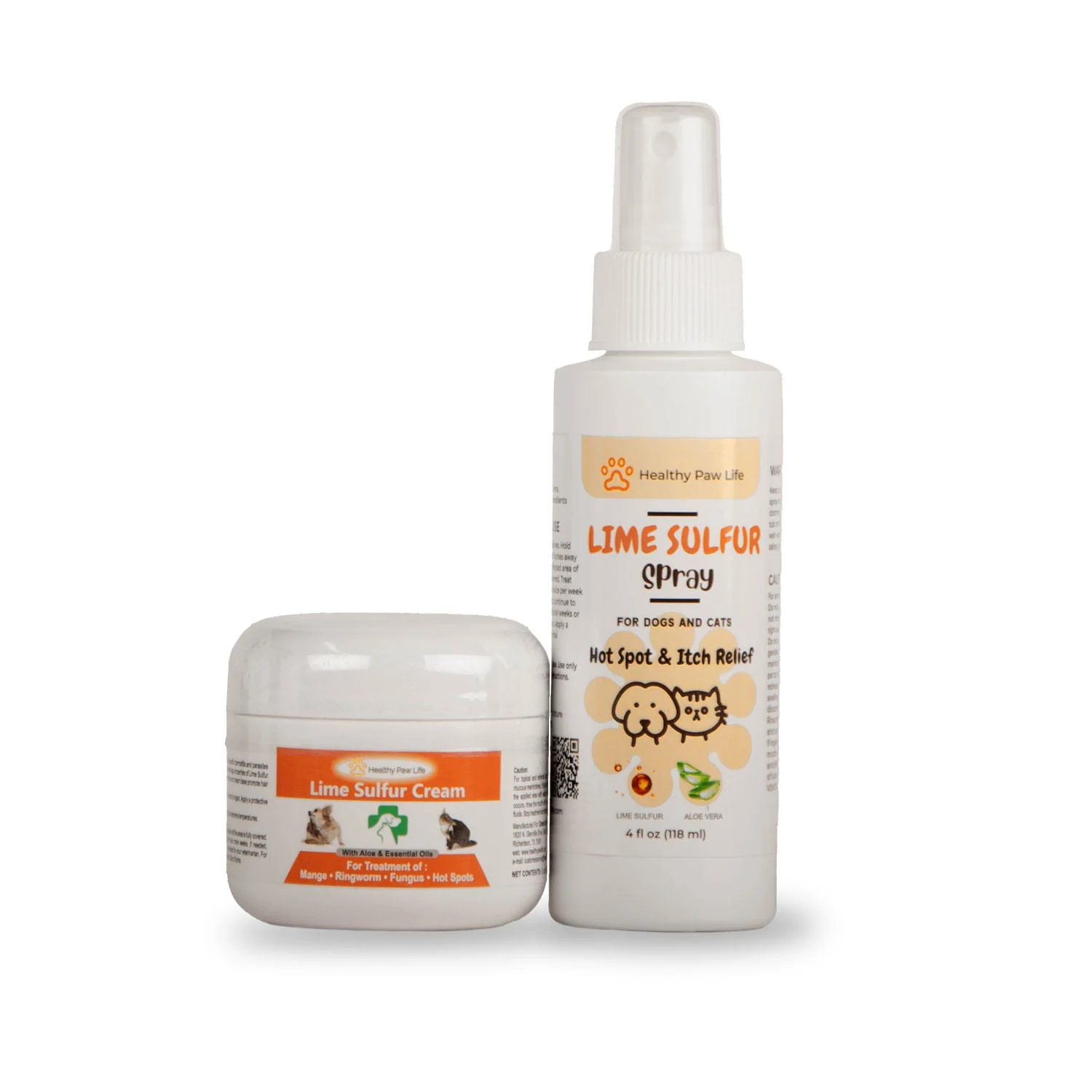 Healthy Paw Life's Bundle of Lime Sulfur Spray (4 oz) and Lime Sulfur Cream (2 oz) - Pet's Shop
