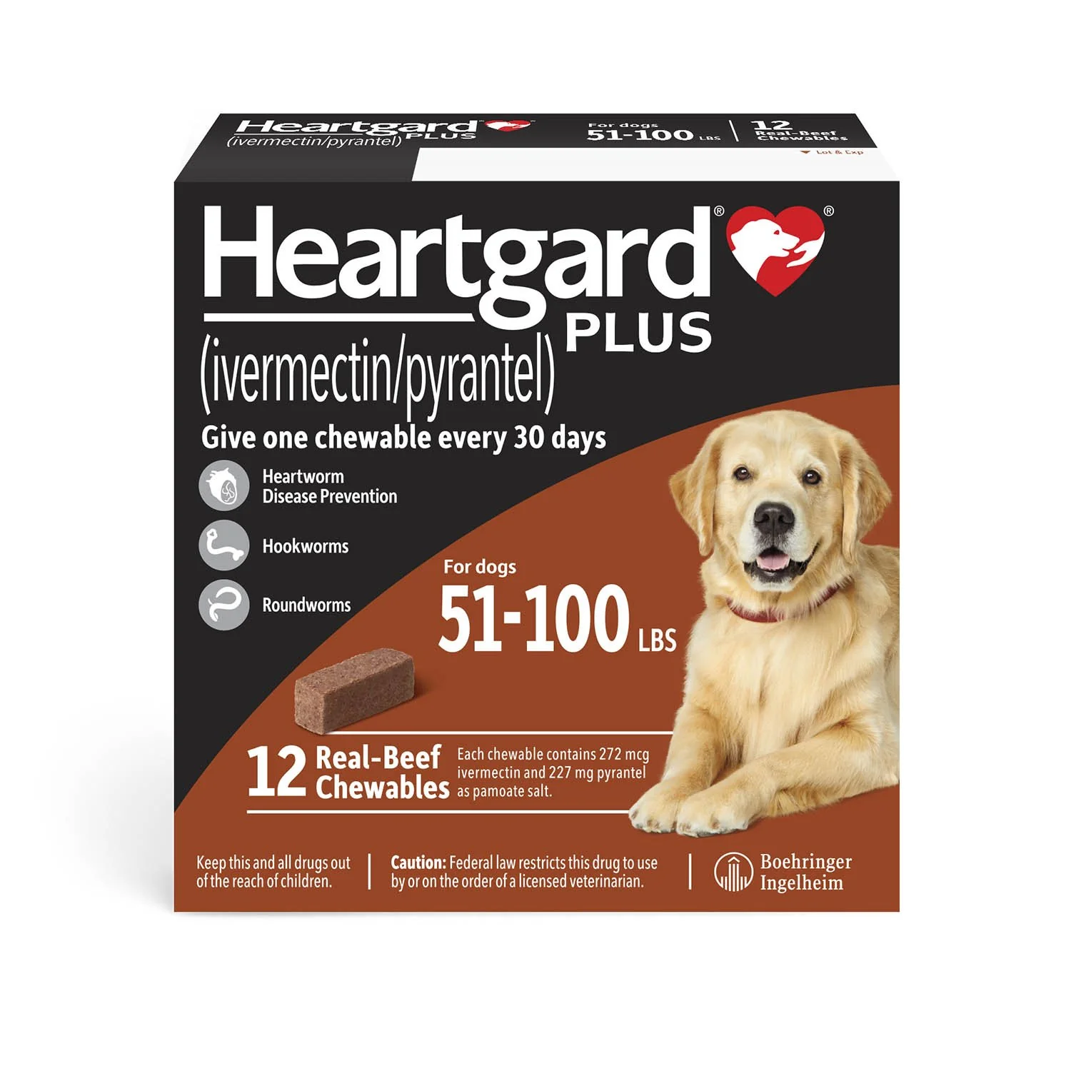 Rx Heartgard Plus for Dogs, 12 Chews - Pet's Shop