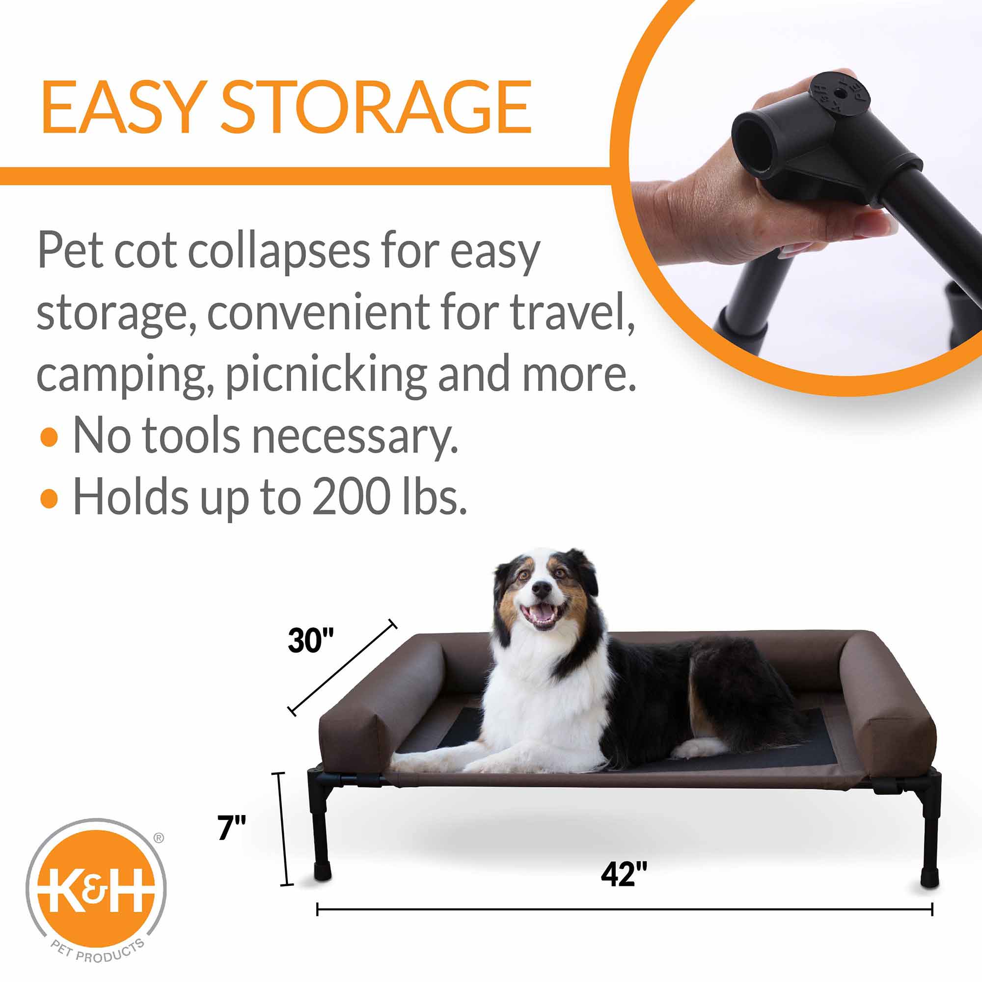 K&H Pet Products Original Bolster Pet Cot Elevated Pet Bed - Pet's Shop