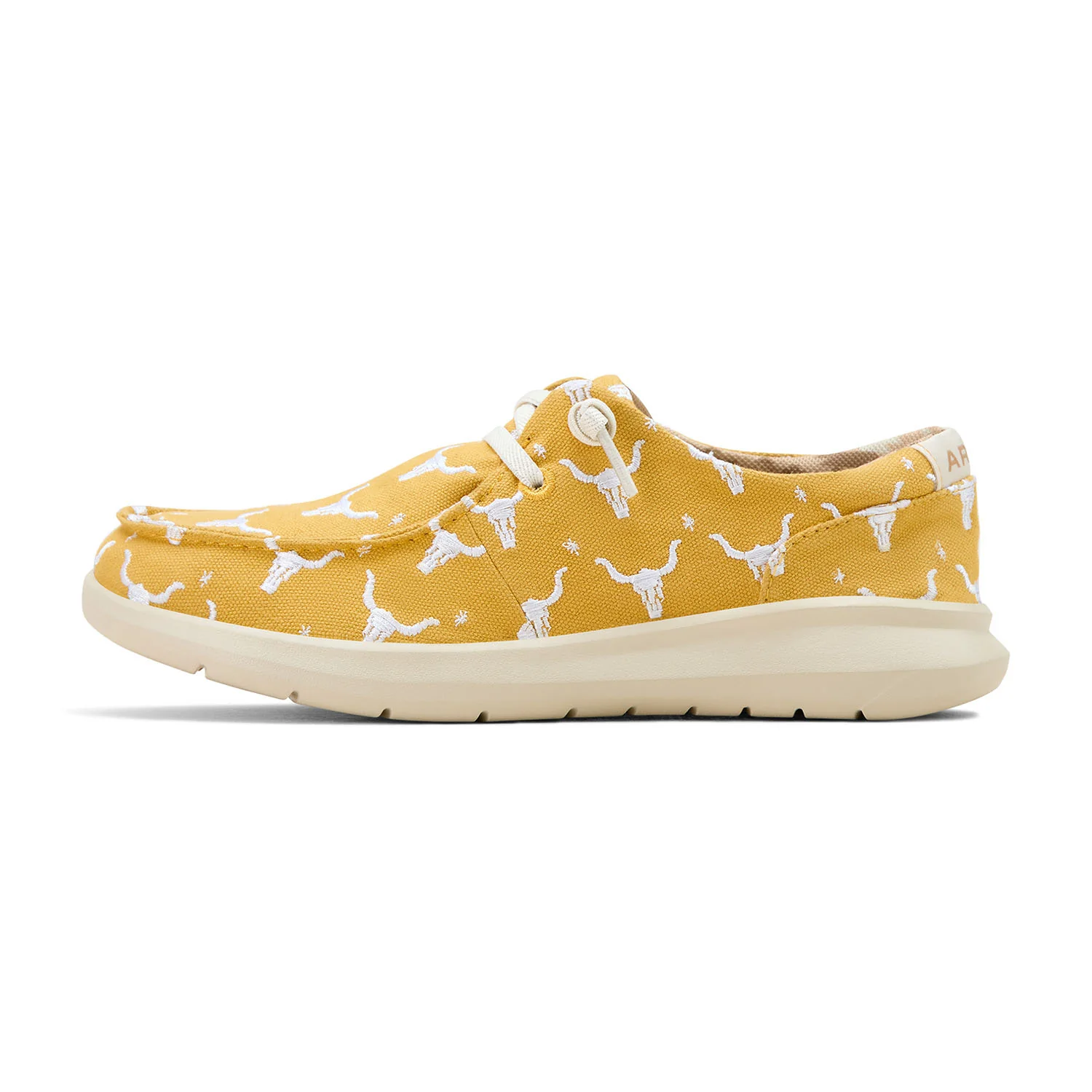 Ariat Women's Hilo Doodle Shoes, Mustard Steer Head Print - Pet's Shop