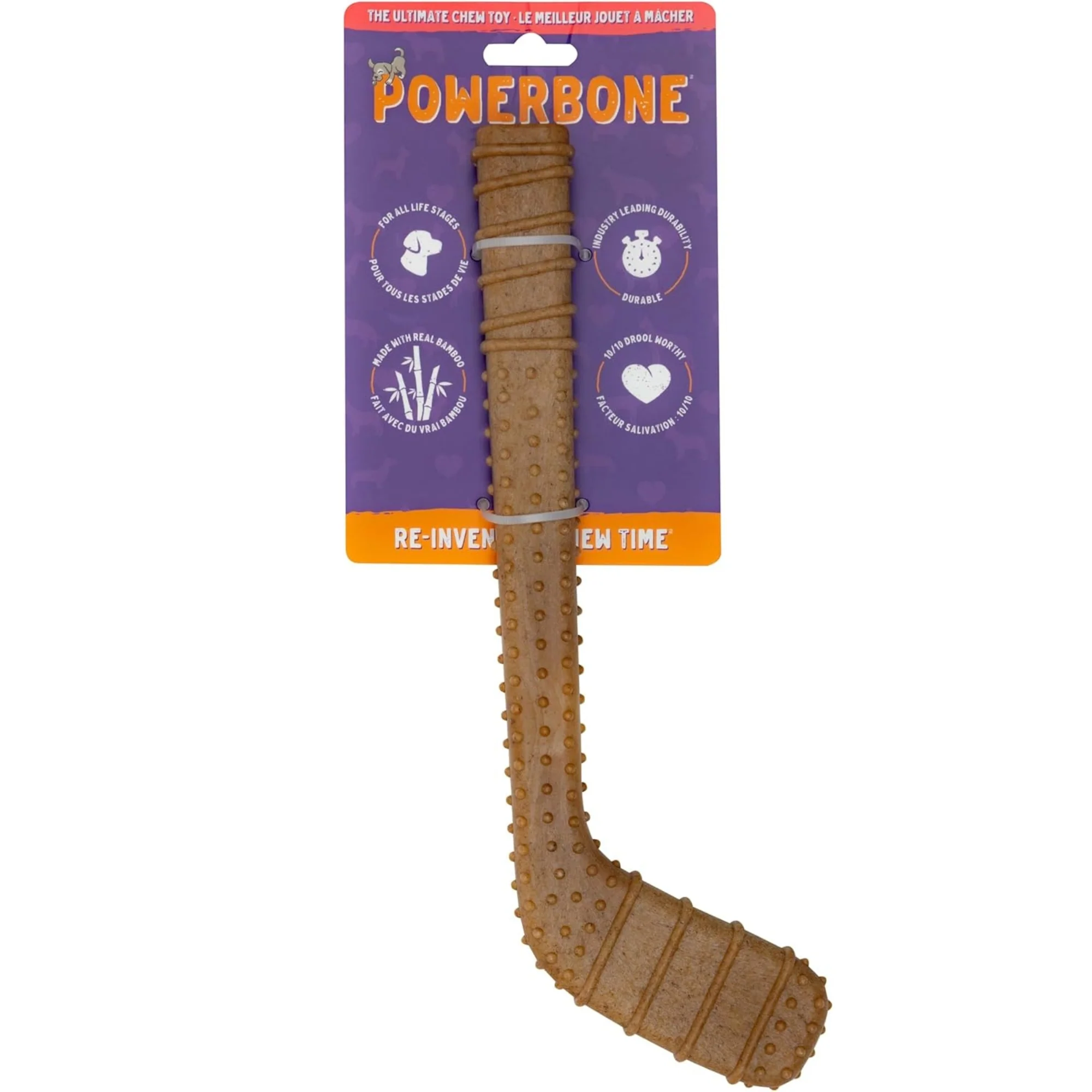 Powerbone Hockey Stick Dog Chew Toy for Power Chewers 12
