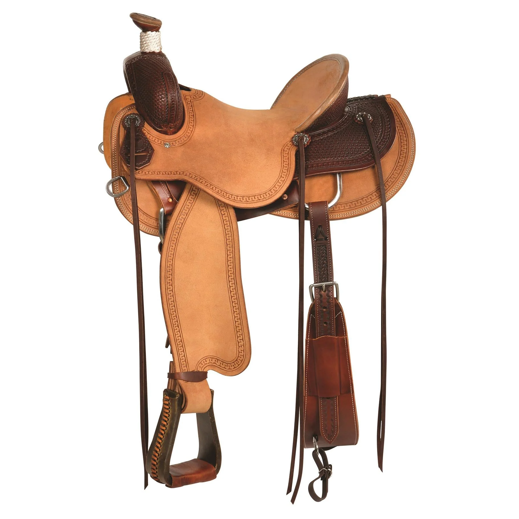 Circle Y Custom Barton Ranch Saddle, Wide, Heavy Oil - Pet's Shop