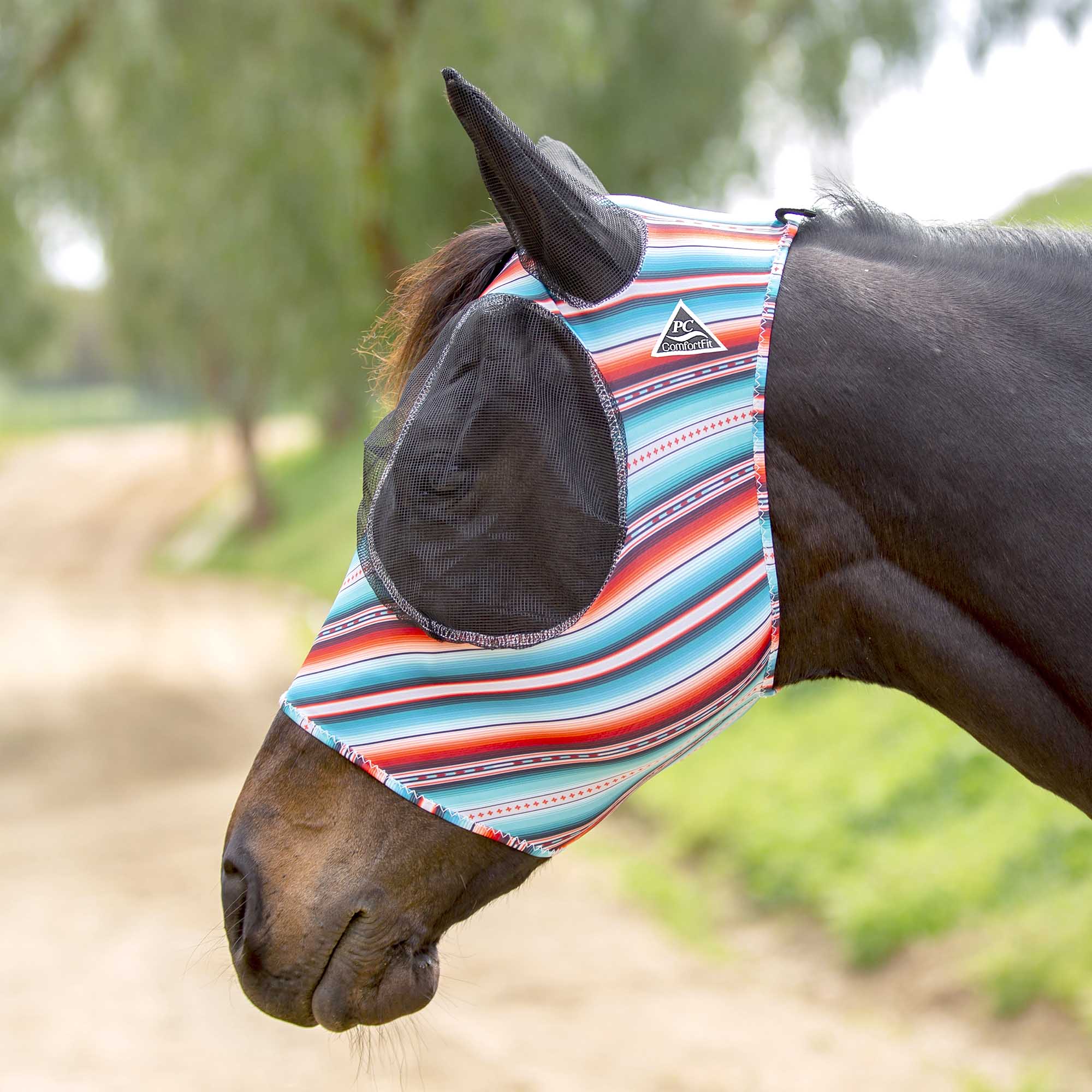 Professional's Choice Comfort Fit Lycra Horse Fly Mask with Ears - Pet's Shop