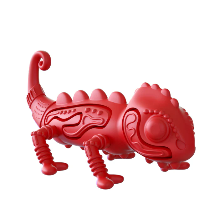 Red Chameleon Chew Toy, Medium - Pet's Shop