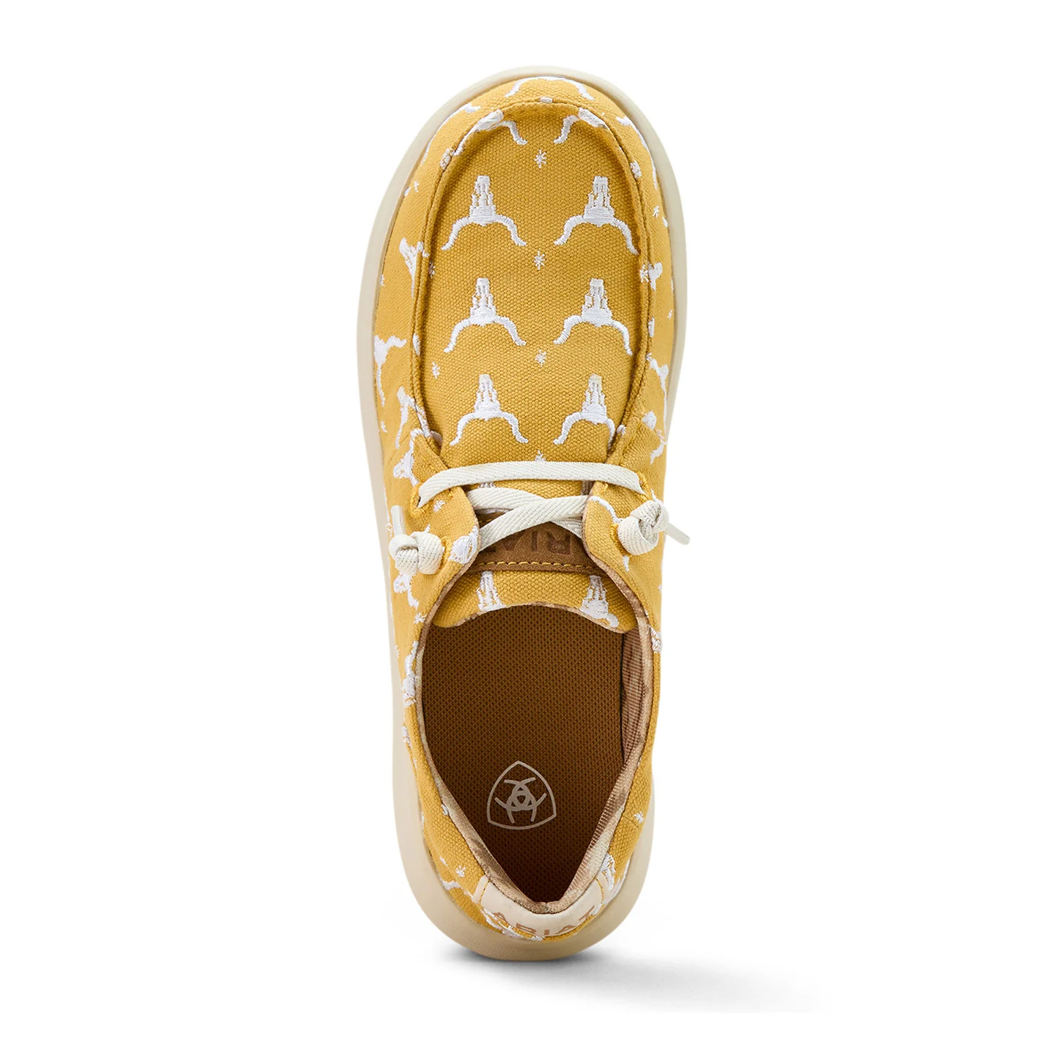 Ariat Women's Hilo Doodle Shoes, Mustard Steer Head Print - Pet's Shop