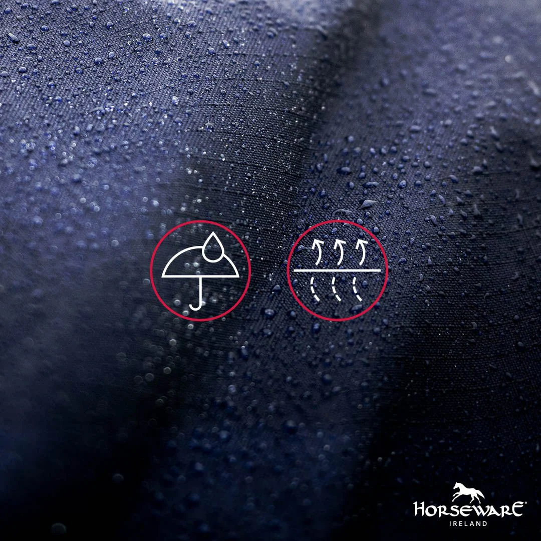 Rambo Duo Force Turnout Blanket, 100 Gram Outer with 100 Gram & 300 Gram Liner, Navy - Pet's Shop