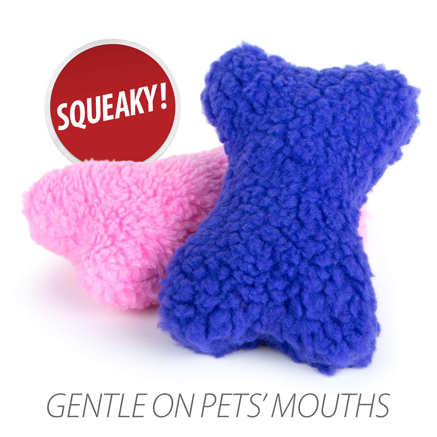 Fuzzy Shapes Dog Toys with Squeakers, Assorted Colors - Pet's Shop