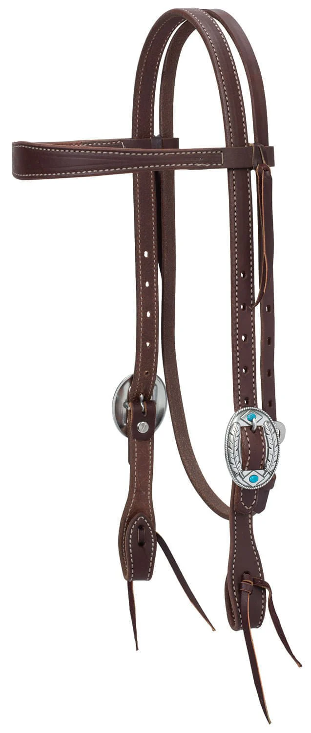 Working Tack Feather Designer Hardware Browband Headstall - Pet's Shop