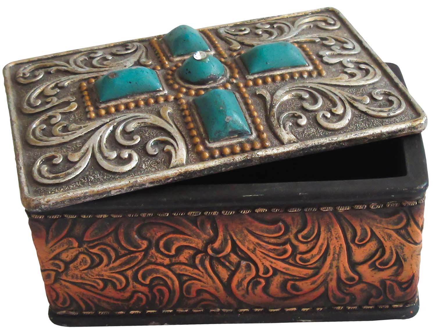 Turquoise Stones Jewelry & Trinket Box - Pet's Shop
