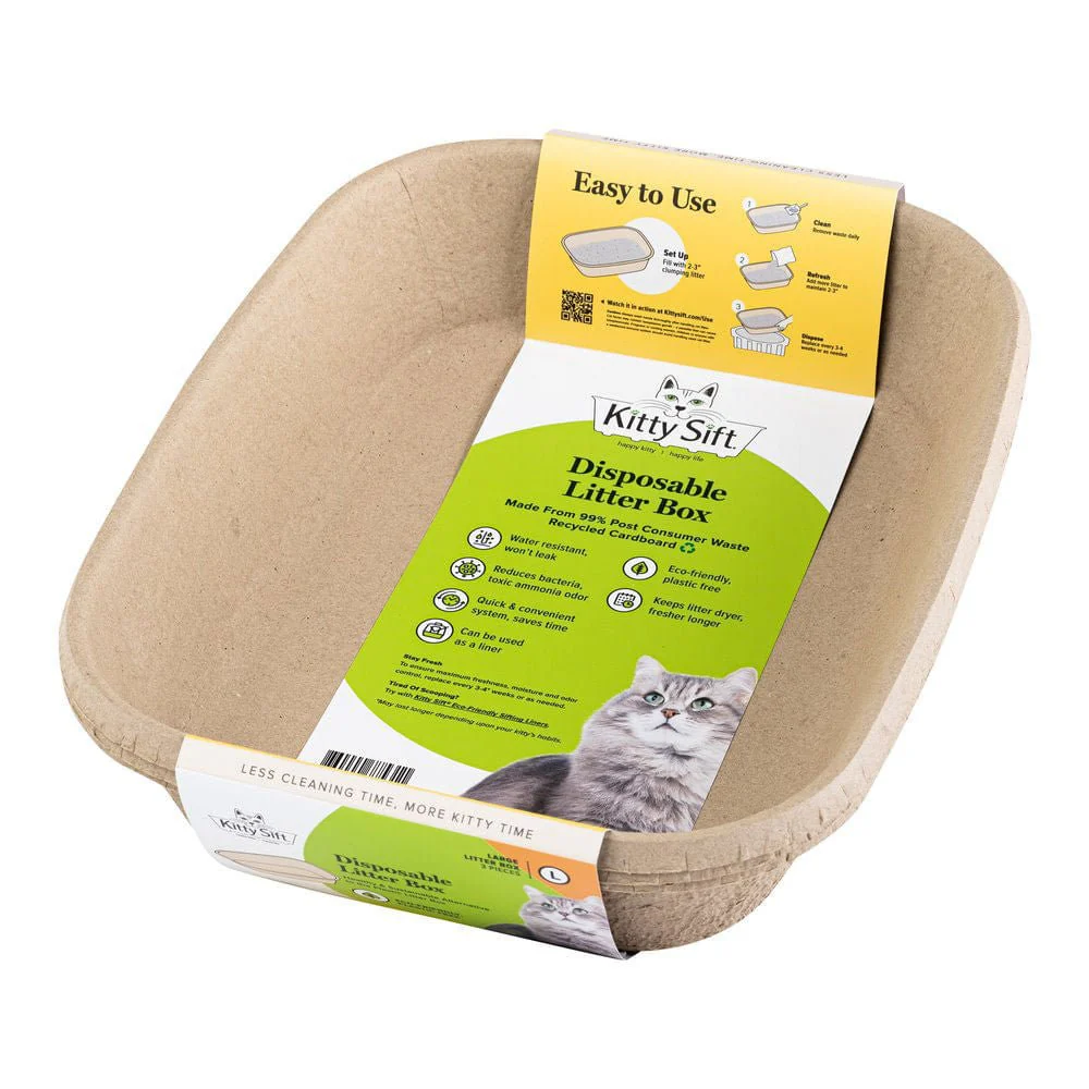 Kitty Sift (Set of 3) Disposable Cat Litter Box - Pet's Shop