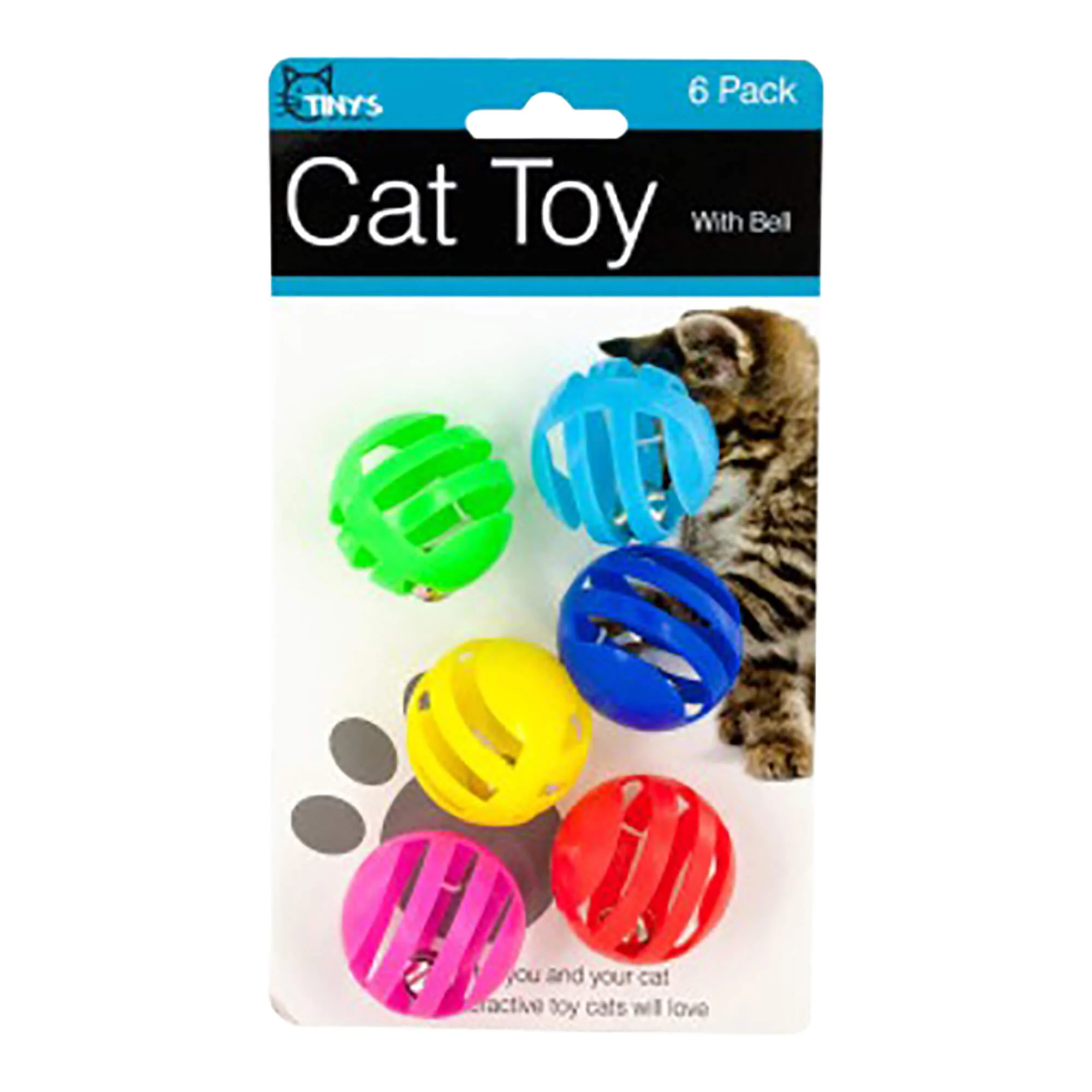 Balls with Bells Cat Toys Set, Assorted, 6 pk - Pet's Shop
