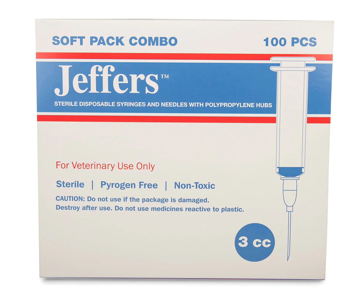 Luer Lock Syringe/Needle Combo, Box of 100 - Pet's Shop