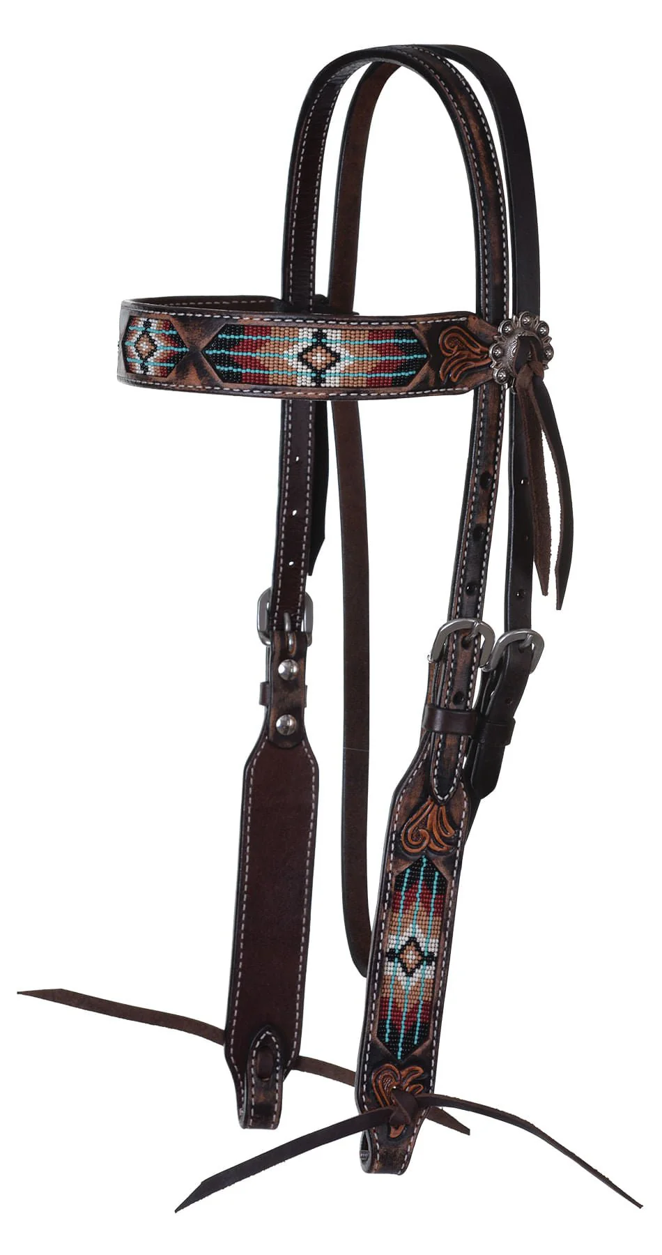 Circle Y Beaded Southwest Browband Headstall - Pet's Shop