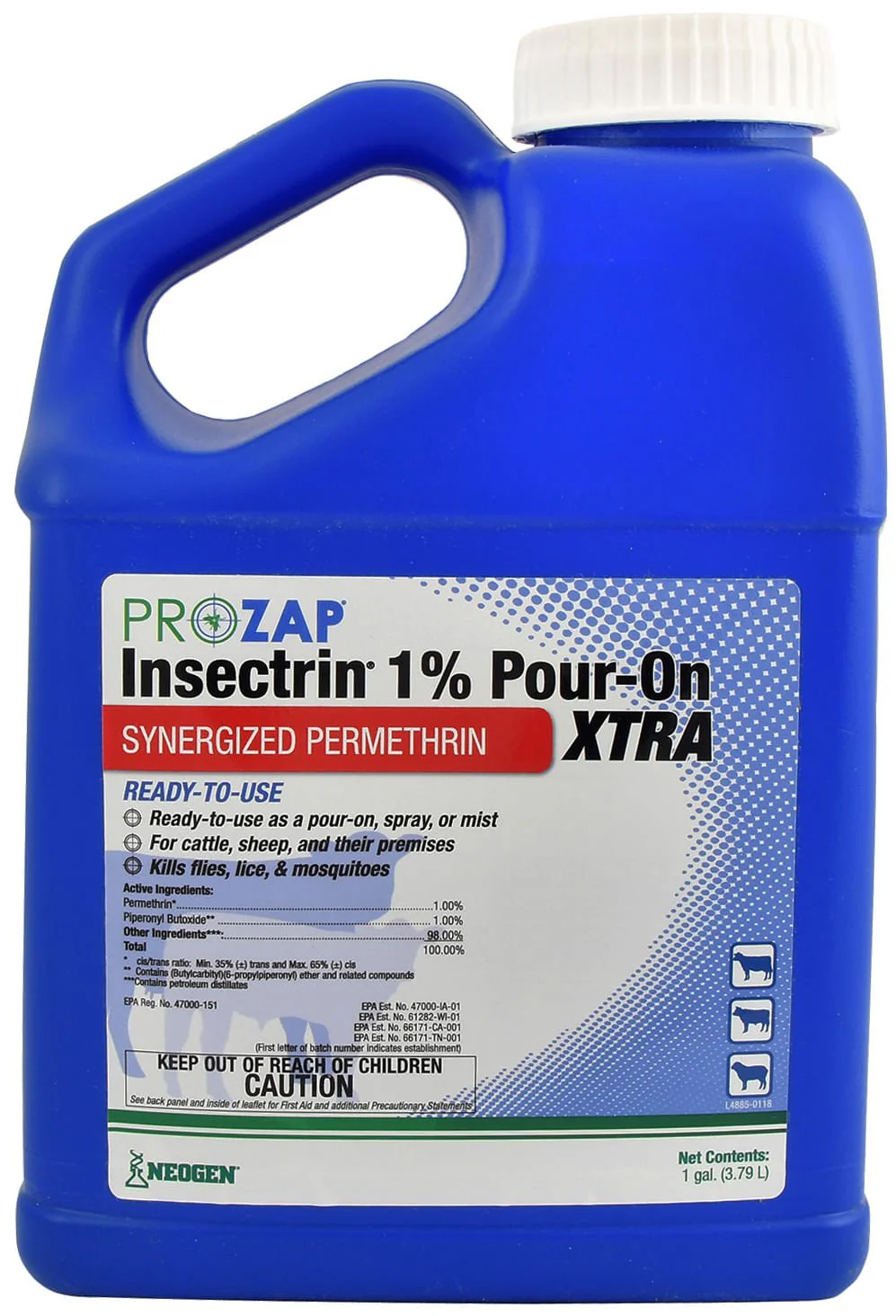 Prozap Insectrin 1% Pour-On Xtra, Gallon - Pet's Shop