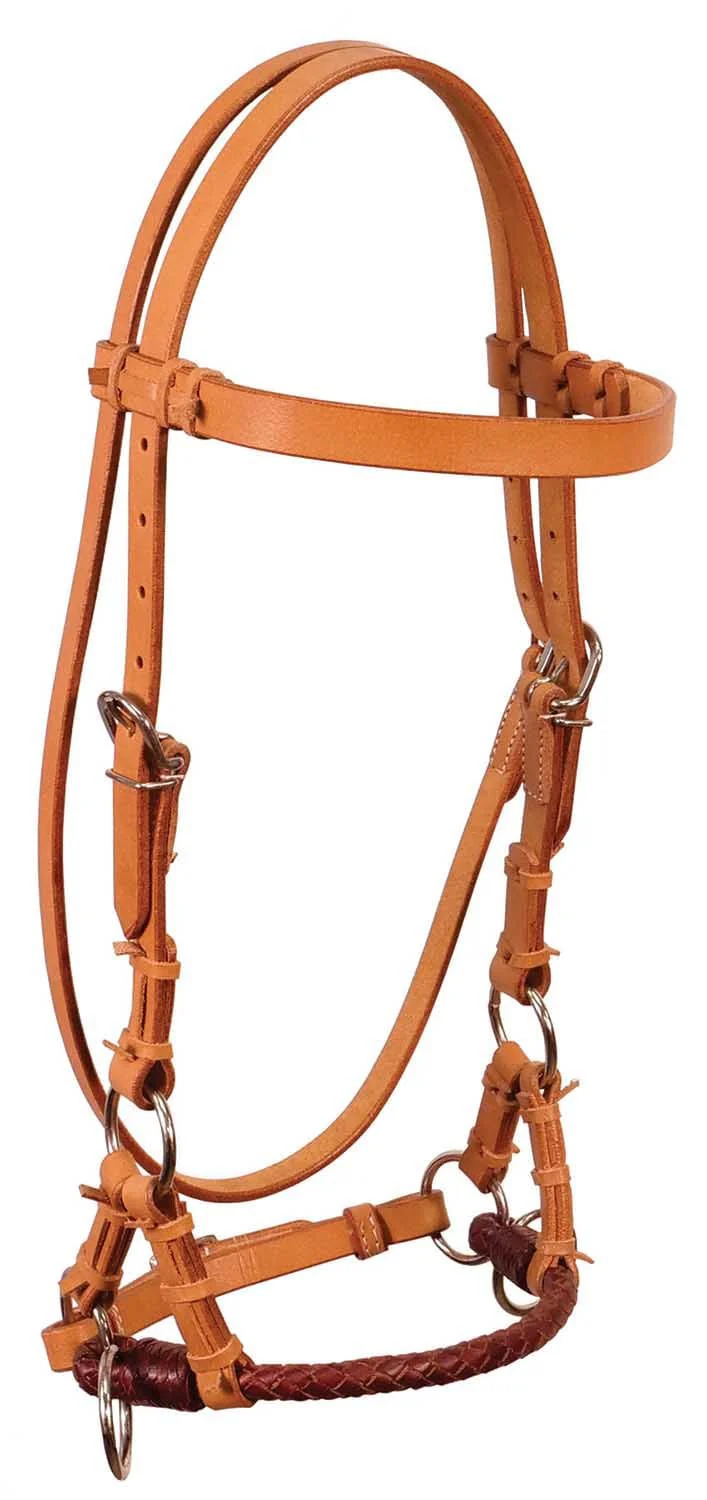 Buffalo Leather Fully Adjustable Leather Nose Side Pull Headstall - Pet's Shop
