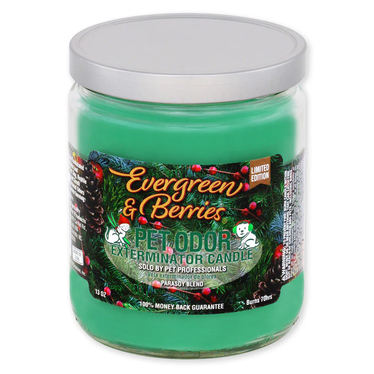 Pet Odor Exterminator Candle, Evergreen & Berries, 13 oz - Pet's Shop