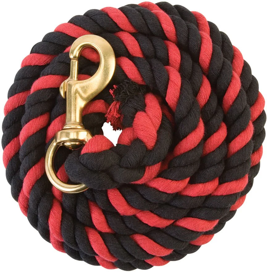Weaver Colored Cotton Lead Ropes with Solid Brass Snap, 10' L - Pet's Shop