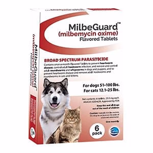 Rx MilbeGuard (milbemycin oxime) Broad Spectrum Parasiticide for Dogs & Cats - Pet's Shop