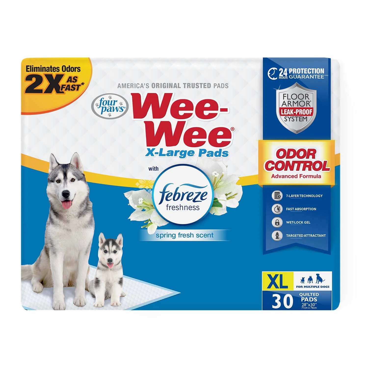 Wee-Wee Odor Control X-Large Dog Pads with Febreze Freshness - Pet's Shop