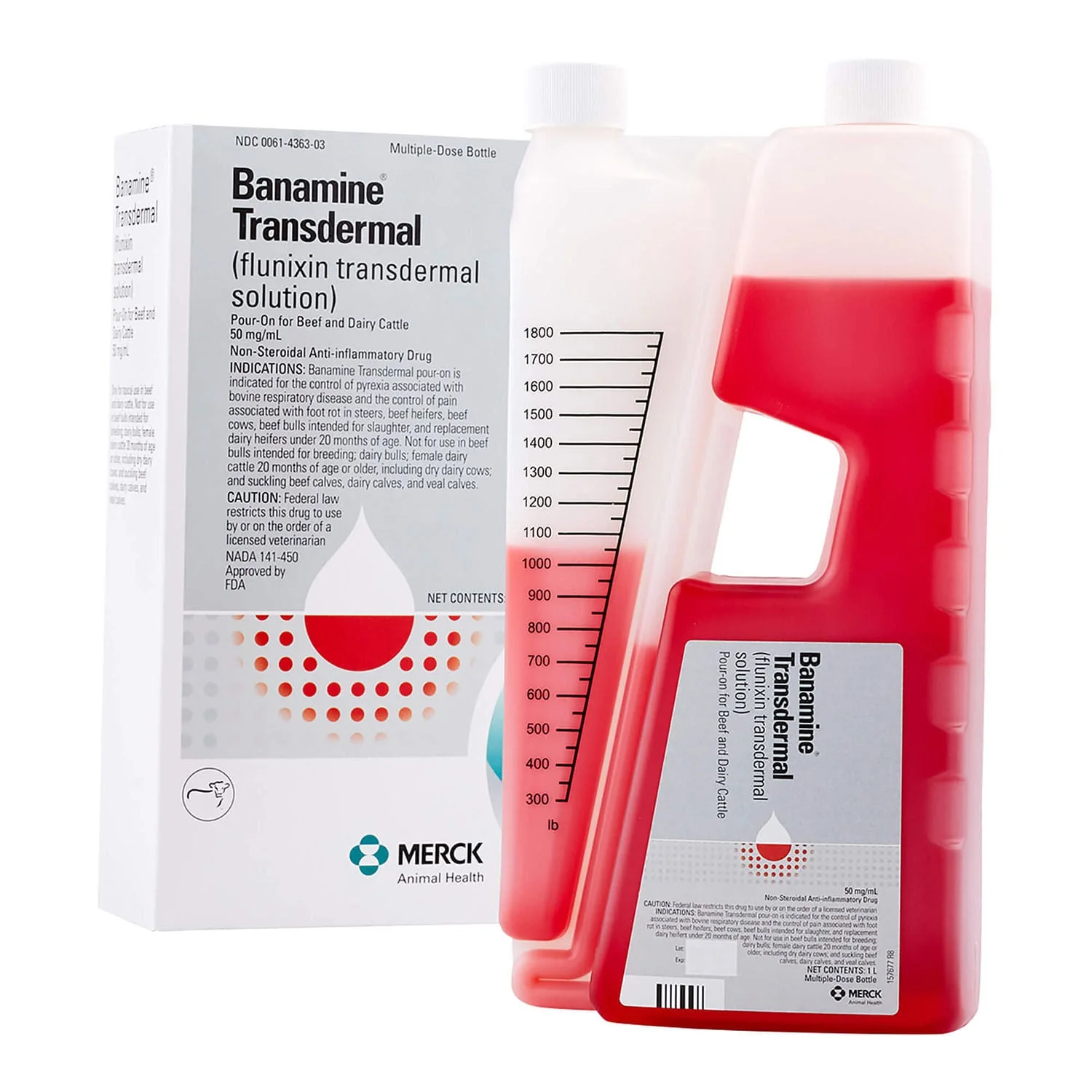 Rx Banamine Transdermal (flunixin transdermal solution) Pour-on for Cattle - Pet's Shop