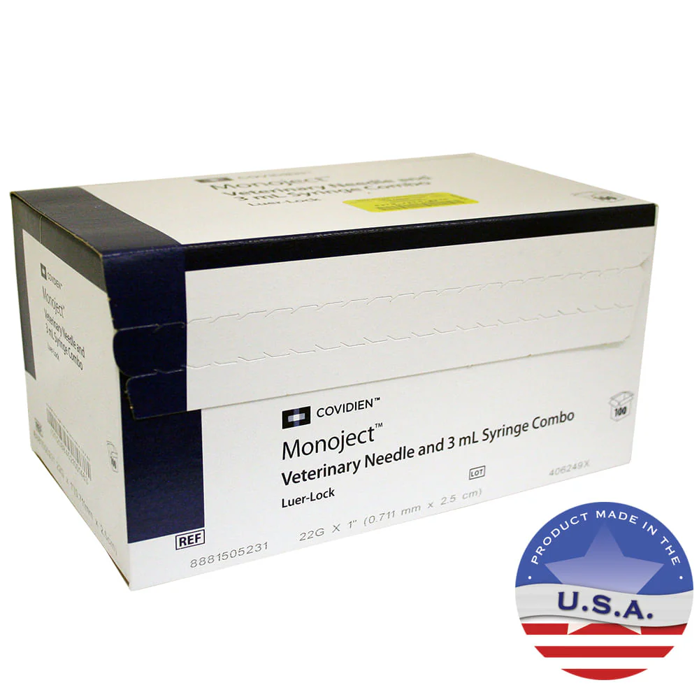 Monoject Luer-Lock (LL) Syringe with Needle Combo - Pet's Shop