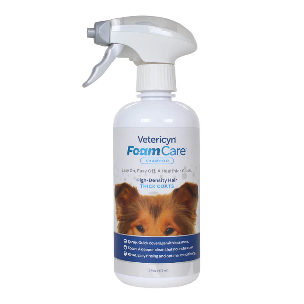 Vetericyn FoamCare High Density Thick Coats Shampoo Spray, 16 oz - Pet's Shop