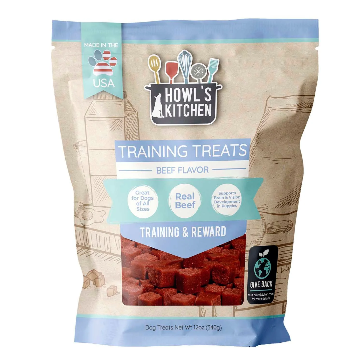 Howl's Kitchen Beef Flavor Training Bites, 12 oz - Pet's Shop
