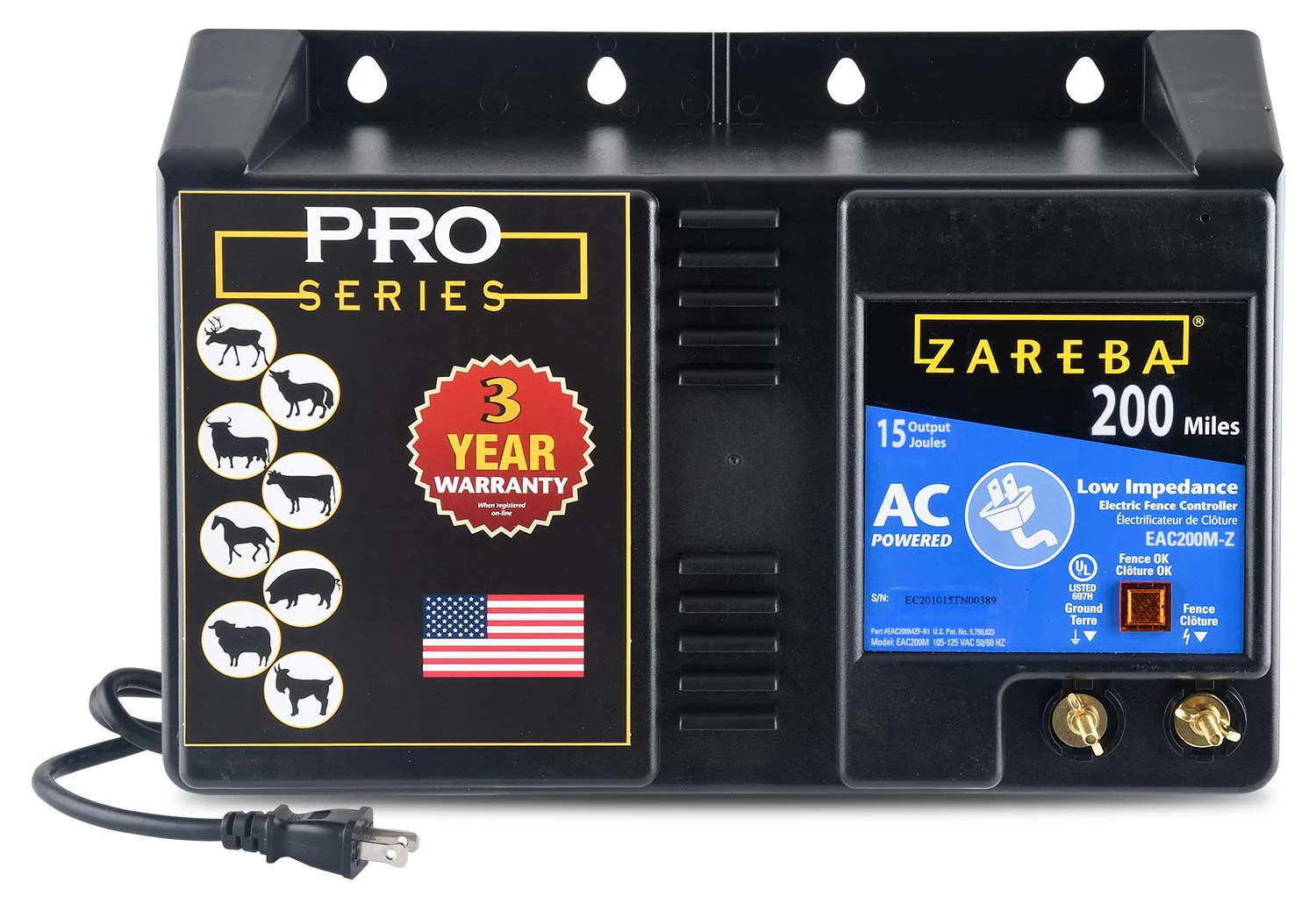 Zareba 200 Mile AC Low-Impedance Electric Fence Charger - Pet's Shop