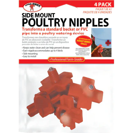 Poultry Nipples, 4 pk, Red - Pet's Shop