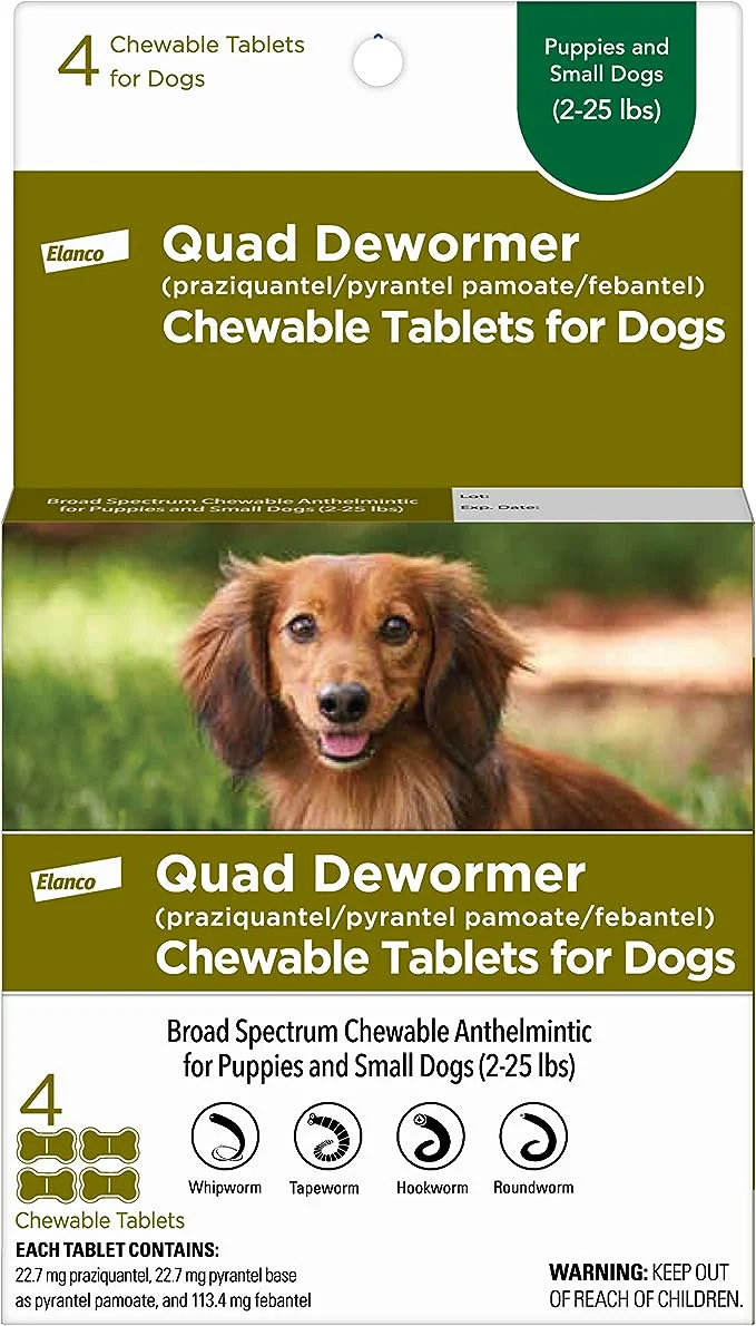 Quad Dewormer Chewable Tablets for Dogs - Pet's Shop