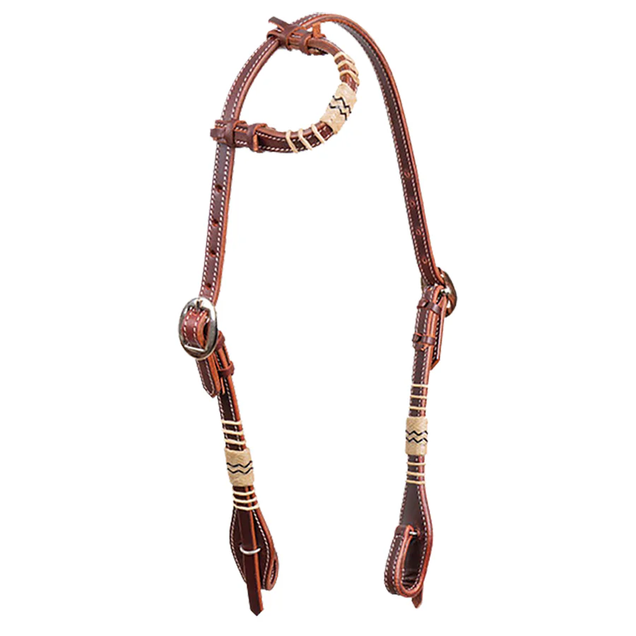 Latigo and Rawhide One Ear Leather Headstall - Pet's Shop