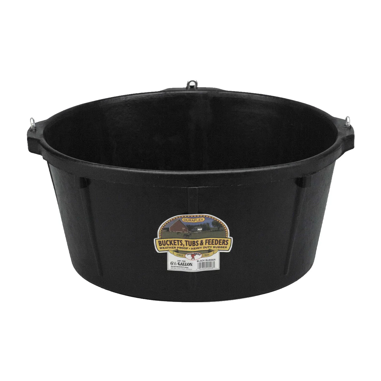 Rubber Feeder Tub with Hooks, 6.5 Gallon - Pet's Shop
