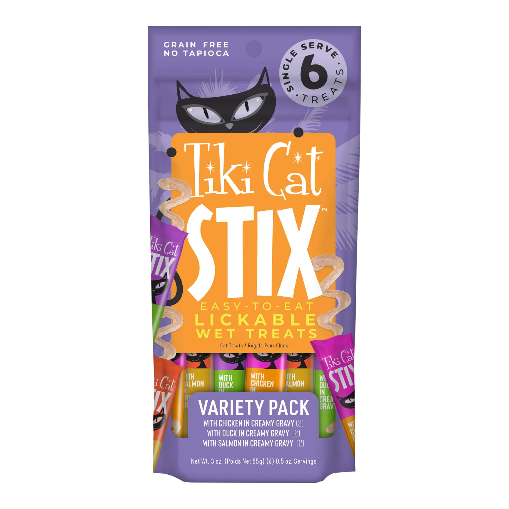 Tiki Cat Stix Wet Cat Treats, Variety Pack, Case of 12 (6 ct) - Pet's Shop