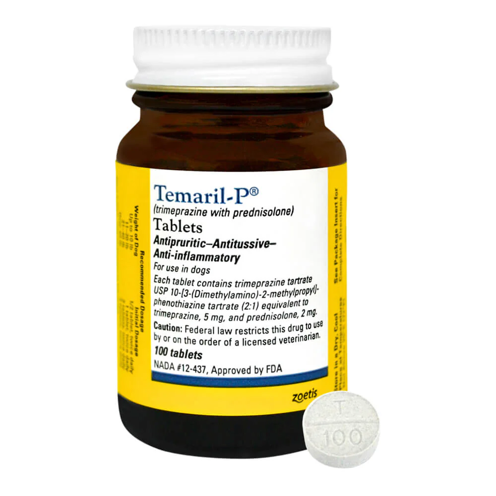 Rx Temaril-P (trimeprazine with prednisolone) Tablets for Dogs - Pet's Shop