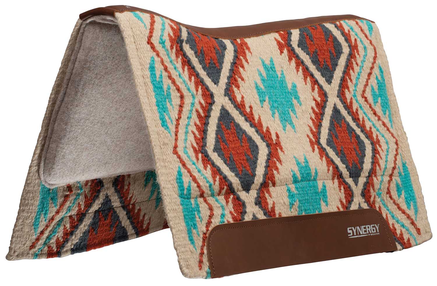 Synergy Contoured Performance Saddle Pad, Wool Blend Felt Lined, Firestorm - Pet's Shop