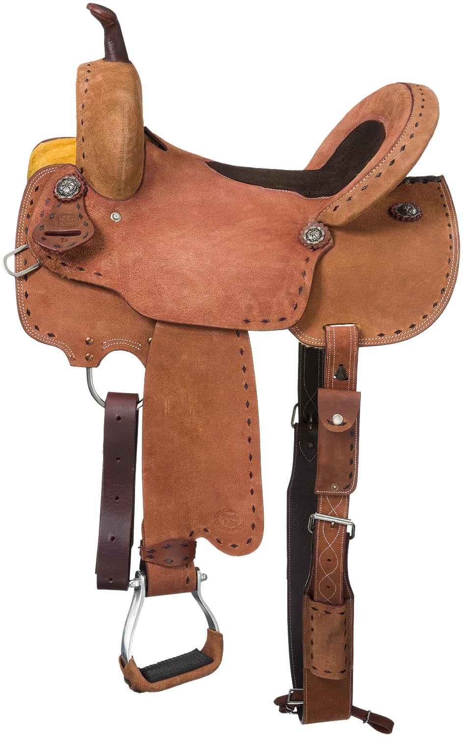 Royal King Branson Roughout Barrel Saddle, Brown - Pet's Shop