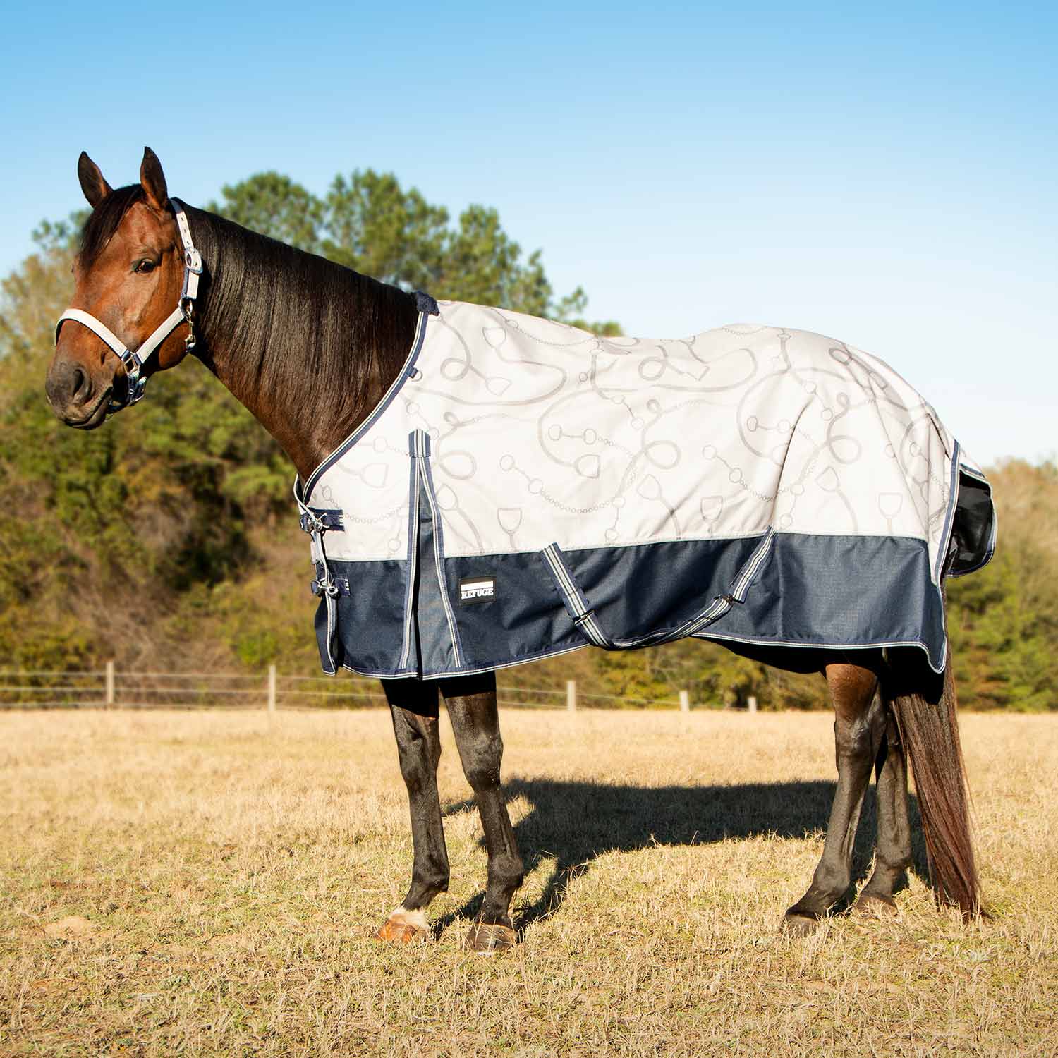 Poplar Head Uniquely English 1200 Denier Turnout Sheet, 0 Gram, Latte Snaffles & Irons - Pet's Shop