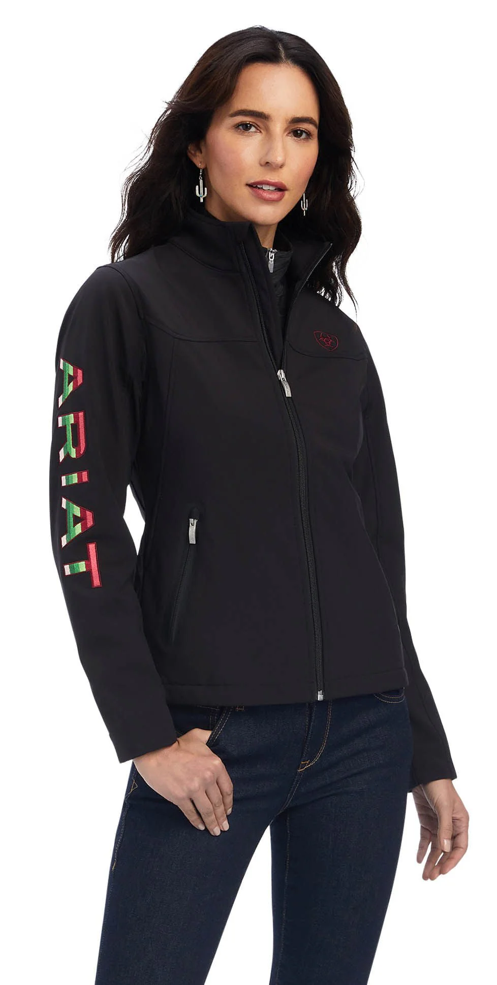 Ariat Women's Rosas Team Softshell Jacket, Black - Pet's Shop