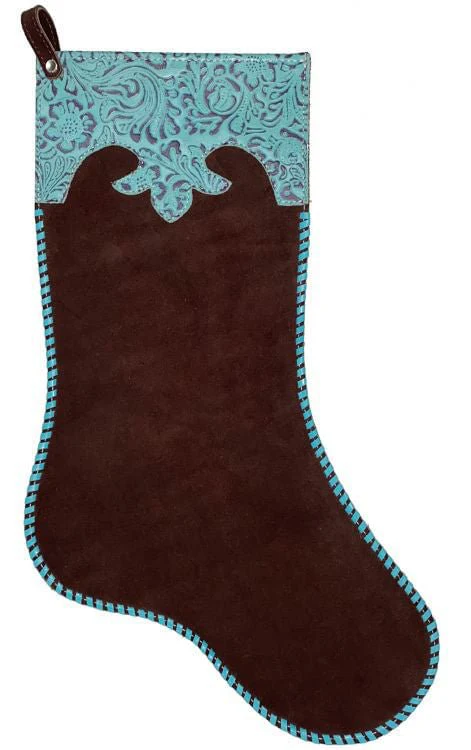 Leather Stocking with Turquoise Floral Cuff - Pet's Shop