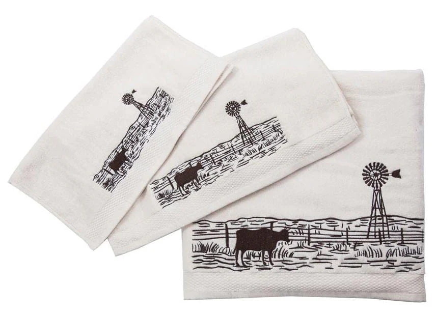 Jasper Embroidered Windmill Landscape Towel Set - Pet's Shop