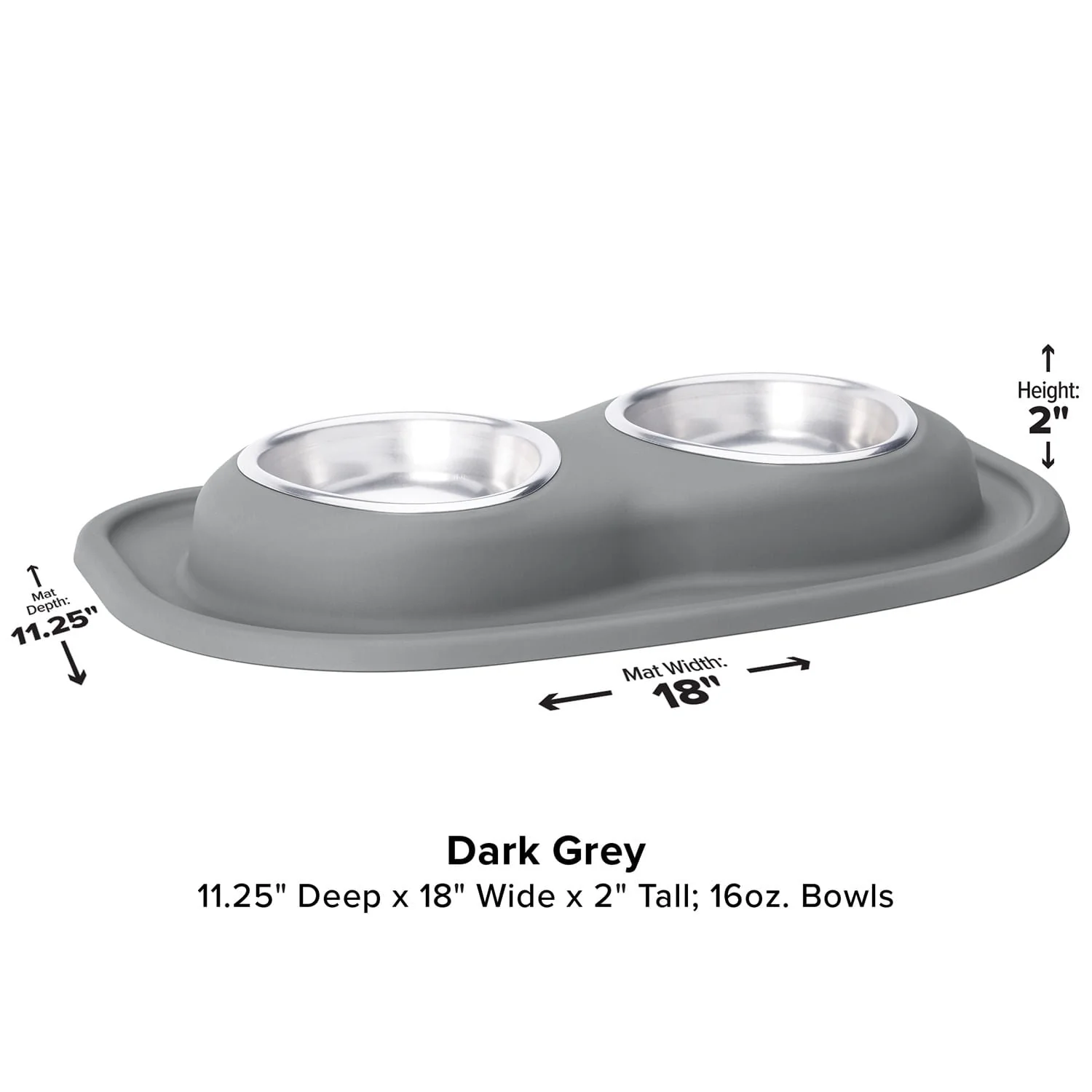 WeatherTech Double Low Pet Feeding System, Stainless Steel - Pet's Shop