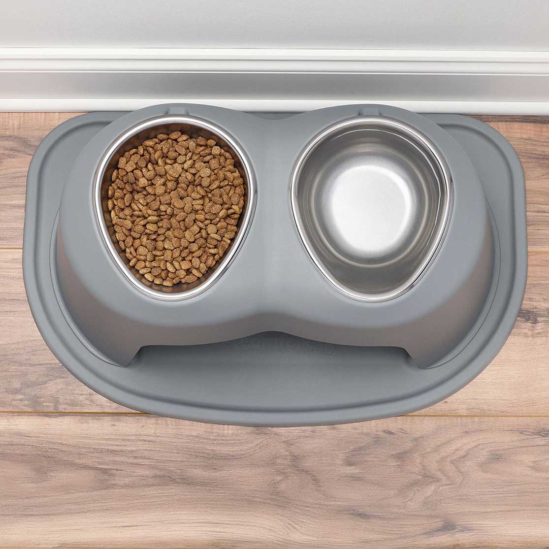 WeatherTech Double High Pet Feeding System, Stainless Steel - Pet's Shop